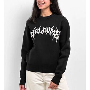 Zumiez Welcome Skateboard Barbed Sweater Black size small